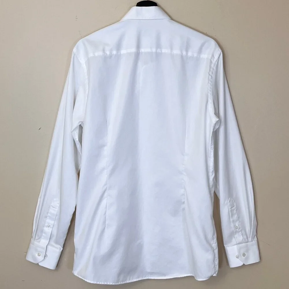 Eton Contemporary Button Up Dress Shirt - Men's Size 42/16.5 - White - Picture 5 of 14